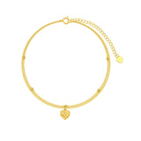 14K Gold Heart Anklet