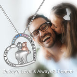 Father Daughter Sterling Silver Heart Necklace