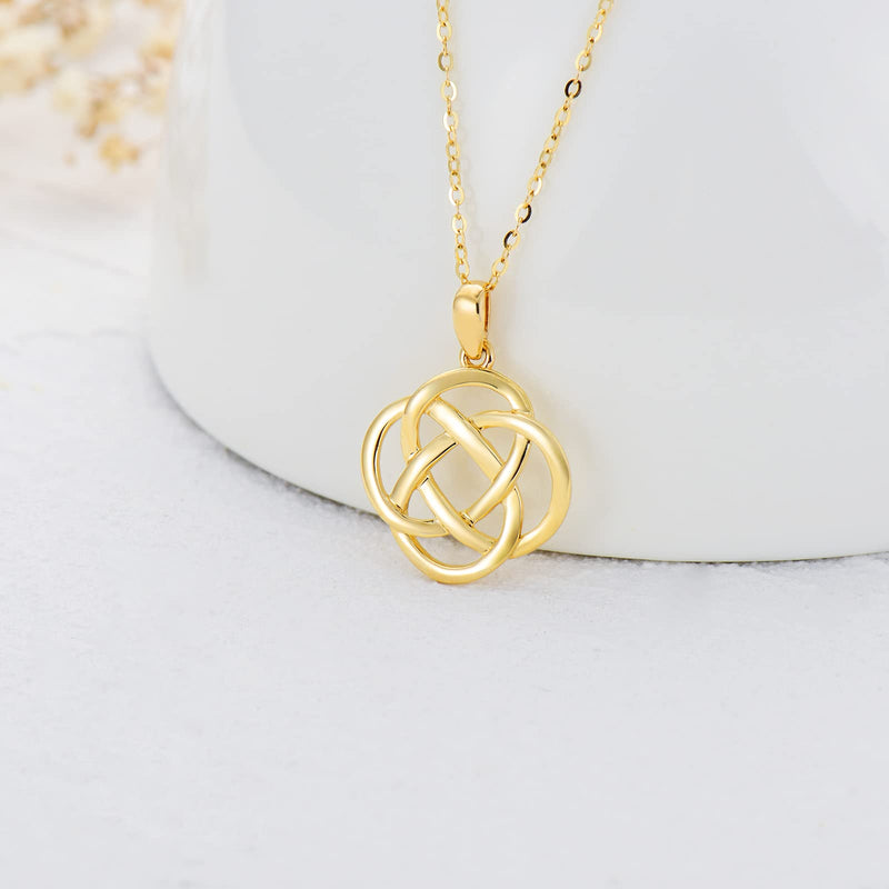 9K Yellow Gold Celtic Knot  Necklace