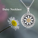 Sterling Silver Daisy Locket Photo Necklace