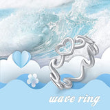 Wave Love Ring - Sterling Silver