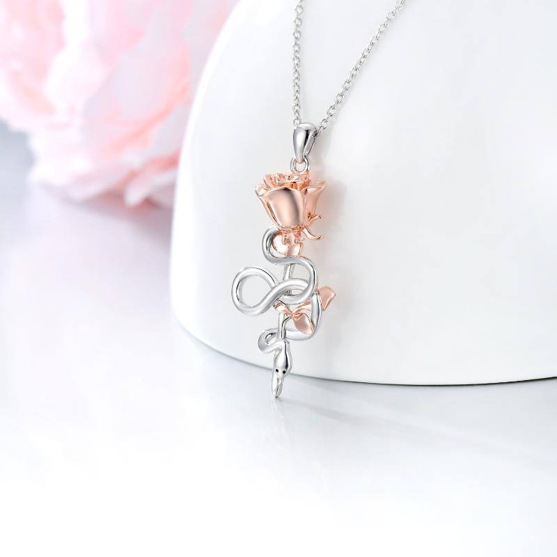 Rose Flower with Snack Necklace