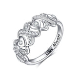 Infinity Love Engagement Ring with Cubic Zirconia - Sterling Silver