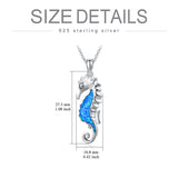 Opal Seahorse Necklace - Sterling Silver