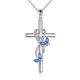 Infinity Cross Butterfly Necklace with Zirconia