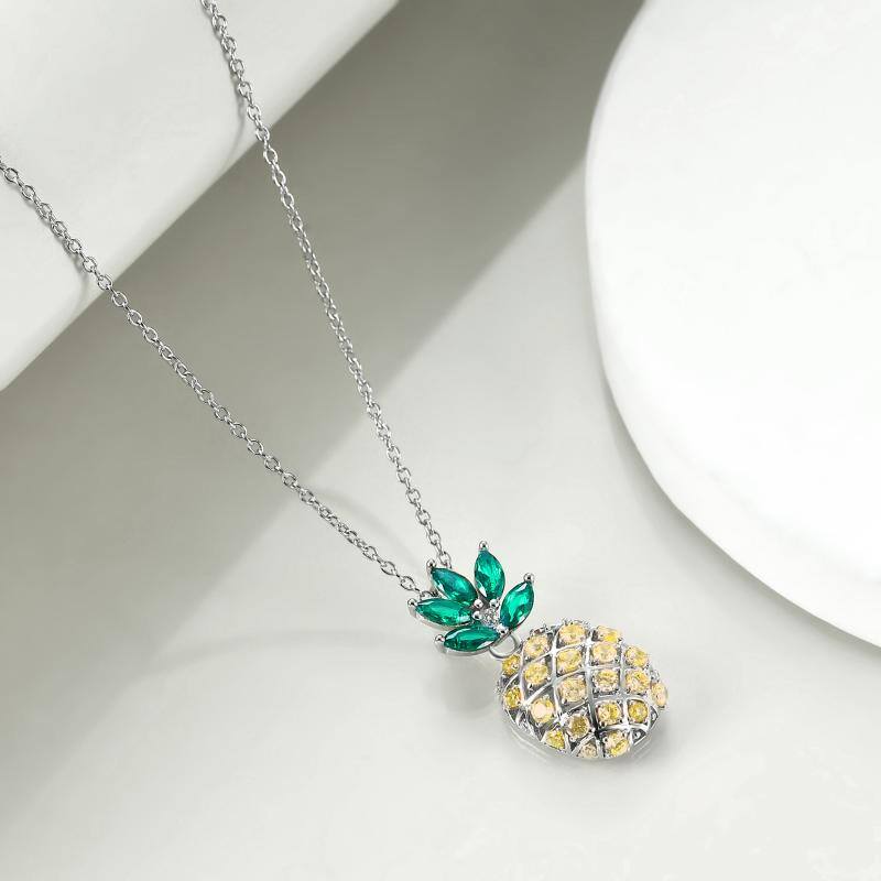 Dainty Sterling Silver Pineapple Pendant Necklace