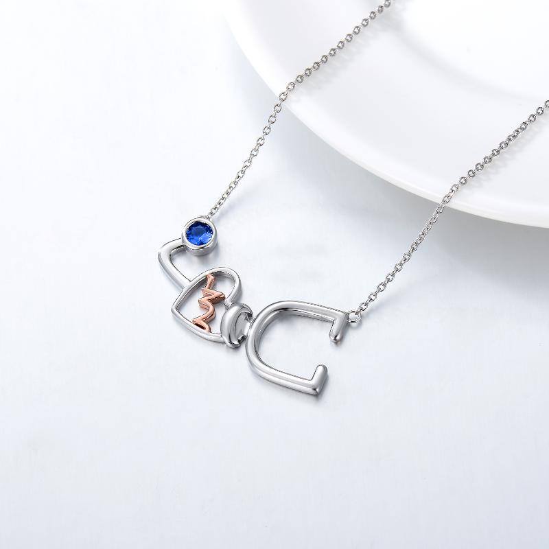 Stethoscope Heartbeat Pendant Necklace - Sterling Silver K (For Nurses/Doctors)