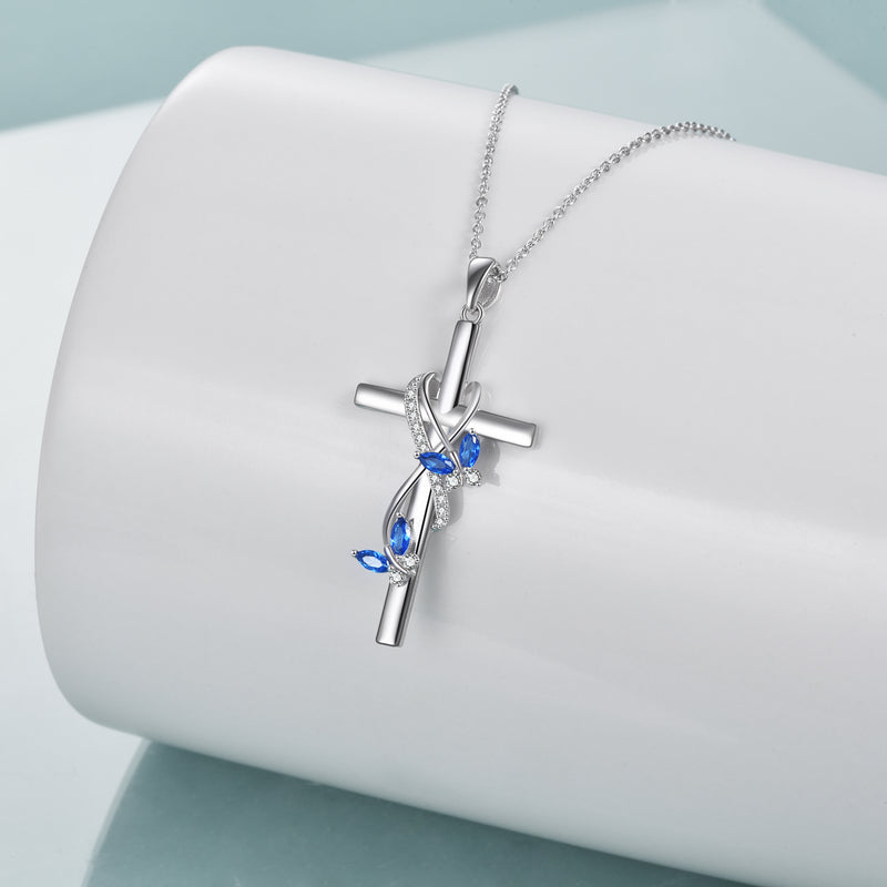 Infinity Cross Butterfly Necklace with Zirconia