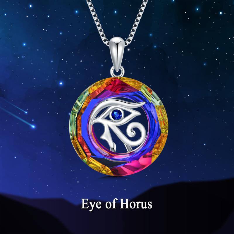 Eye of Horus Crystal Necklace - Sterling Silver