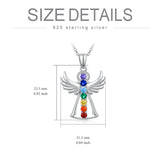 Guardian Angel Wings Chakra Necklace - Sterling Silver