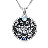 Lotus Evil Eye Protection Necklace - Sterling Silver