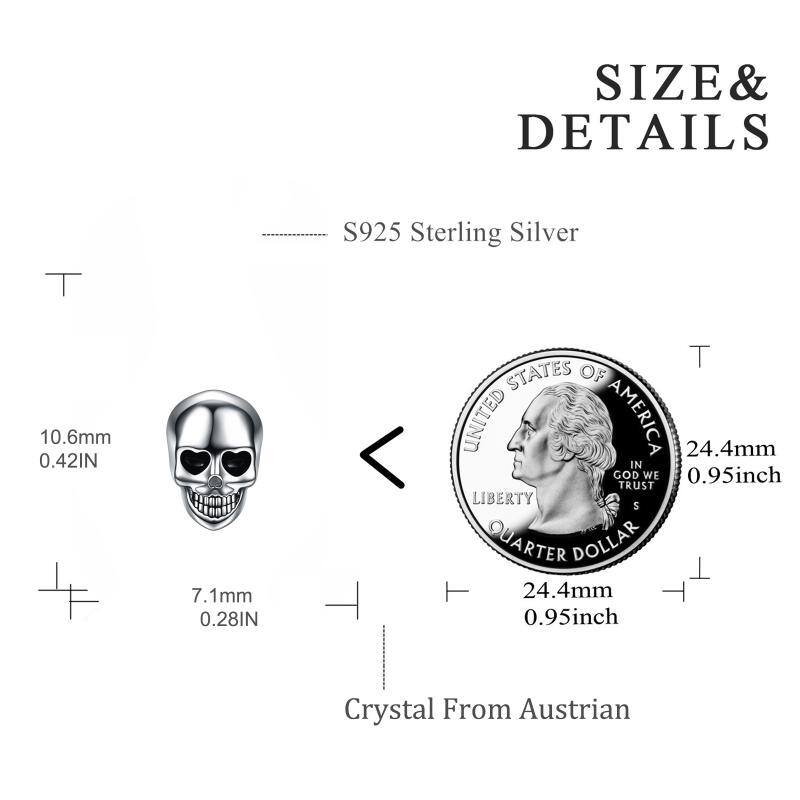 Sterling Silver Skull Stud Earrings