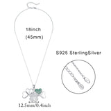 Sterling Silver Four Leaf Clover Locket Pendant Necklace