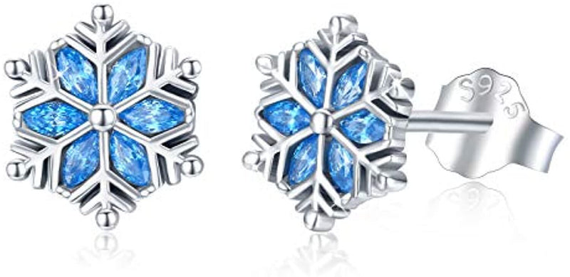 Sterling Silver Snowflake Hypoallergenic Stud Earrings