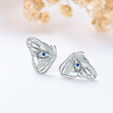 Butterfly Evil Eye Earrings - Sterling Silver