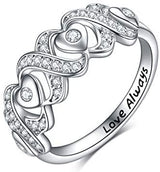 Infinity Love Engagement Ring with Cubic Zirconia - Sterling Silver