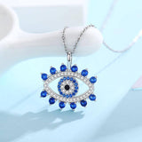 Sterling Silver Blue Evil Eye Pendant Neckalces